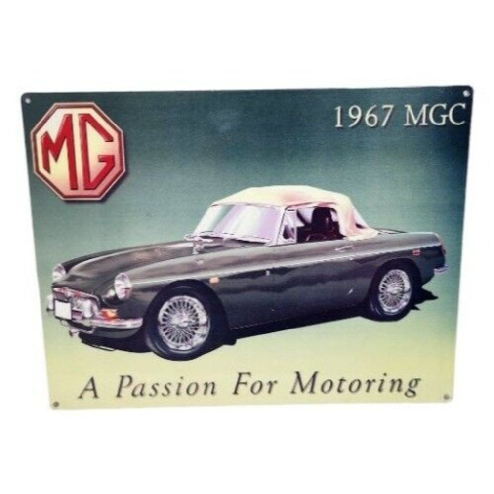 Classic MG MGC Roadster 1967  Collectable Enamelled Metal Wall Garage Sign
